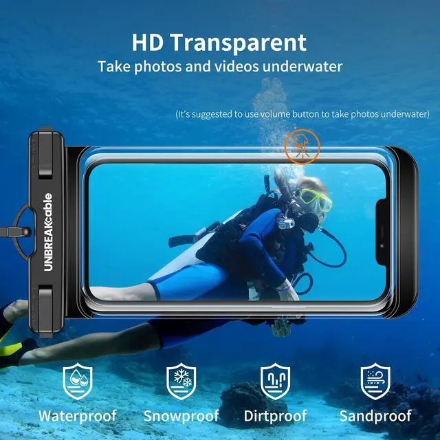 Alt view image 3 of 7 - Waterproof Phone Pouch-2 Pack IPX8 Waterproof Phone Case for iPhone 16 15 14 13 12 11 Pro Max & Samsung S25 S24 S23-Dry Bag & Travel Essentials for Beach, Pool, Kayak & Cruise-7" Black