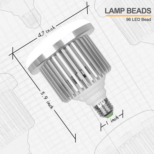 Alt view image 4 of 7 - 2 Pack 85W E27 LED Light Bulb for Umbrella/Softbox Lighting Kit, Dimmable Color Temperature 3000K-5500K Remote Control Lamps for Photography Photo Video Studio, Portrait Shooting