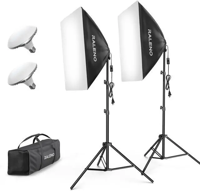 Main image of Softbox Lighting Kit, 20X28-Inch Softbox Photography Lighting with LED Bulbs(50W | 5500K | TLCI97), Streaming Lighting for Video Rcording Photoes Portraits YouTube | Model: PS40
