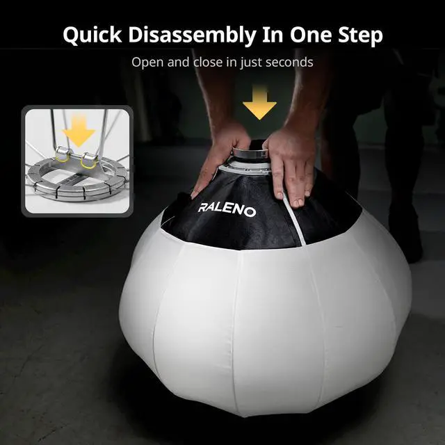 Alt view image 3 of 7 - 26"/65CM Lantern Softbox, Quick Release Soft Light Diffuser with 360° Light Effect, Bowens Mount Softbox for RALENO PLV-C80 Continuous LED Video Lights for Aputure for Neewer for SMALLRIG