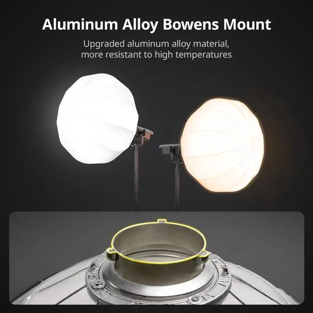 Alt view image 4 of 7 - 26"/65CM Lantern Softbox, Quick Release Soft Light Diffuser with 360° Light Effect, Bowens Mount Softbox for RALENO PLV-C80 Continuous LED Video Lights for Aputure for Neewer for SMALLRIG