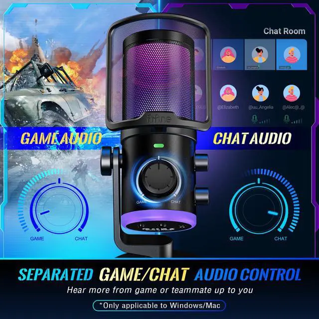 Alt view image 4 of 7 - Gaming USB Microphone with Studio Monitor Headphones Set, USB Streaming Mic with RGB, Noise Cancellation for PS4/PS5, Podcast Streaming Headset Kit with 3.5mm or 6.35mm Jack on PC/Mixer(AM6+H8)