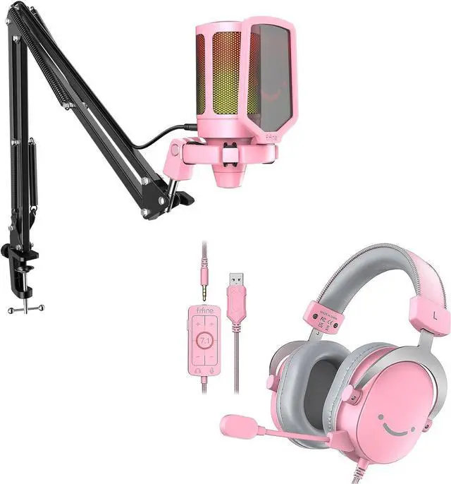 Main image of Gaming USB Microphone Kit and PC Over-Ear Wired Headset,Streaming Recording Computer RGB Mic Set for Podcasting,YouTube,7.1 Surround Sound Headset,Control Box,for PS4/PS5/Xbox/Switch(A6TP+H9P)