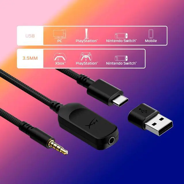 Alt view image 5 of 7 - Cloud III Wired Gaming Headset, PC, PS5, Xbox Series X|S, Angled 53mm Drivers, DTS Spatial Audio, Memory Foam, Durable Frame, Ultra-Clear 10mm Mic, USB-C, USB-A, 3.5mm Black