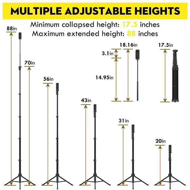 Alt view image 2 of 6 - 88 Flexible Phone Tripod with 14.95 Gooseneck, Remote and Phone Holder, Overhead Cell Phone StandSelfie Stick for Video Recording, Compatible with iPhone Android Phone, Camera