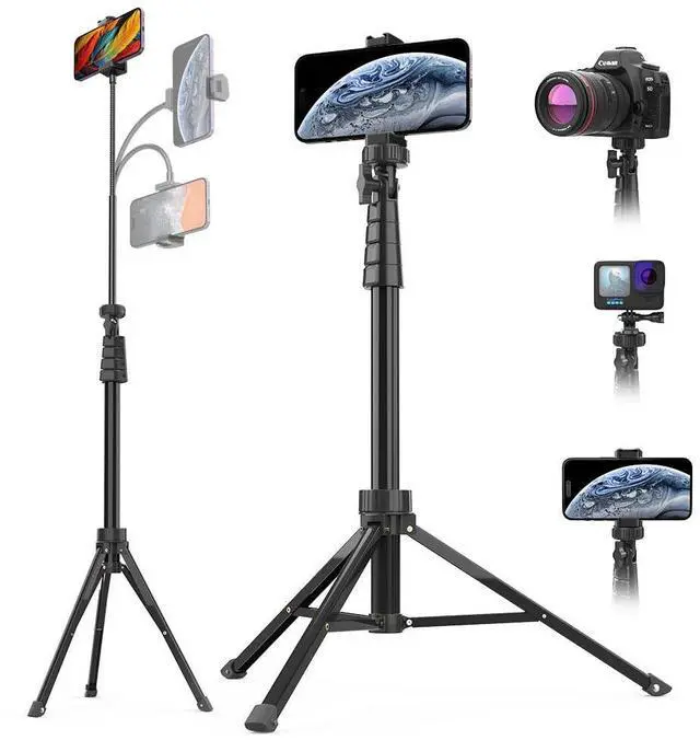 Main image of 88 Flexible Phone Tripod with 14.95 Gooseneck, Remote and Phone Holder, Overhead Cell Phone StandSelfie Stick for Video Recording, Compatible with iPhone Android Phone, Camera