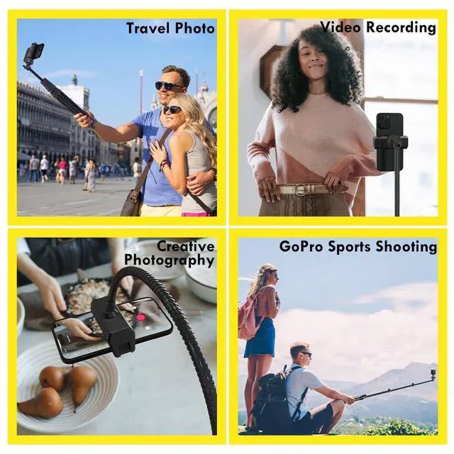 Alt view image 4 of 6 - 88 Flexible Phone Tripod with 14.95 Gooseneck, Remote and Phone Holder, Overhead Cell Phone StandSelfie Stick for Video Recording, Compatible with iPhone Android Phone, Camera