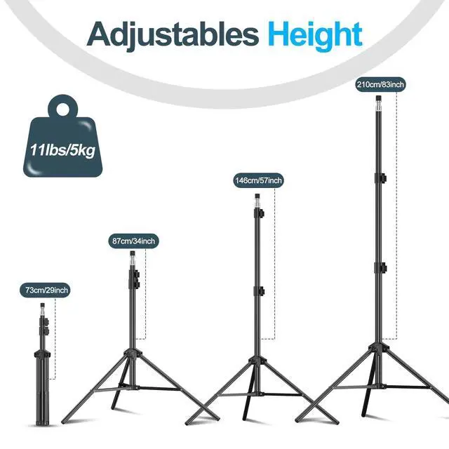 Alt view image 3 of 7 - 7 Ft Light Stand for Photography, Portable Photo Video Tripod Stand, 2 Pack Lighting Stand with Carry Case for Speedlight, Flash, Softbox,Strobe Light, Camera, Photographic Portrait