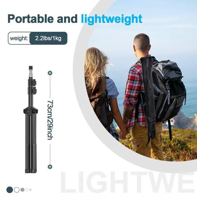 Alt view image 6 of 7 - 7 Ft Light Stand for Photography, Portable Photo Video Tripod Stand, 2 Pack Lighting Stand with Carry Case for Speedlight, Flash, Softbox,Strobe Light, Camera, Photographic Portrait