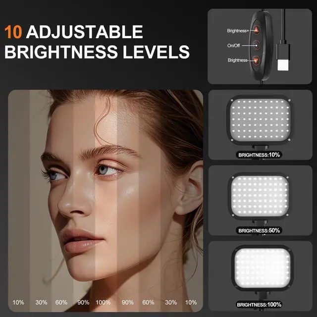 Alt view image 7 of 7 - 2-Pack LED Video Light, Portable 3000-5500K CRI97+ Studio Lights with 62" Tripod Stand, Magnetic Light Barndoor & Filters, Bi-Color Dimmable Lighting for Video Recording, Game Streaming, Podcast