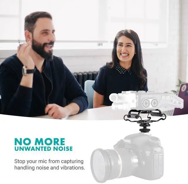 Alt view image 2 of 6 - SMM5-B Universal Microphone and Portable Recorder Shock Mount - Fits the Zoom H1n, H2n, H4n, H5, H6, Tascam DR-40x, DR-05x, DR-07x and others with a 1/4" Mounting Screw (Black)