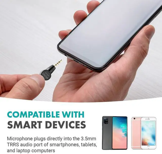 Alt view image 5 of 7 - MA5SP 3.5mm TRRS Shotgun Microphone for iPhone or Android Devices - Omnidirectional Phone Microphone with 180° Rotation - Mini Travel Smartphone Microphone for Video, Vlogging, Interview, Travel