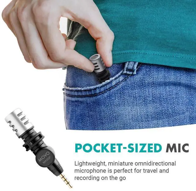 Alt view image 2 of 7 - MA5SP 3.5mm TRRS Shotgun Microphone for iPhone or Android Devices - Omnidirectional Phone Microphone with 180° Rotation - Mini Travel Smartphone Microphone for Video, Vlogging, Interview, Travel