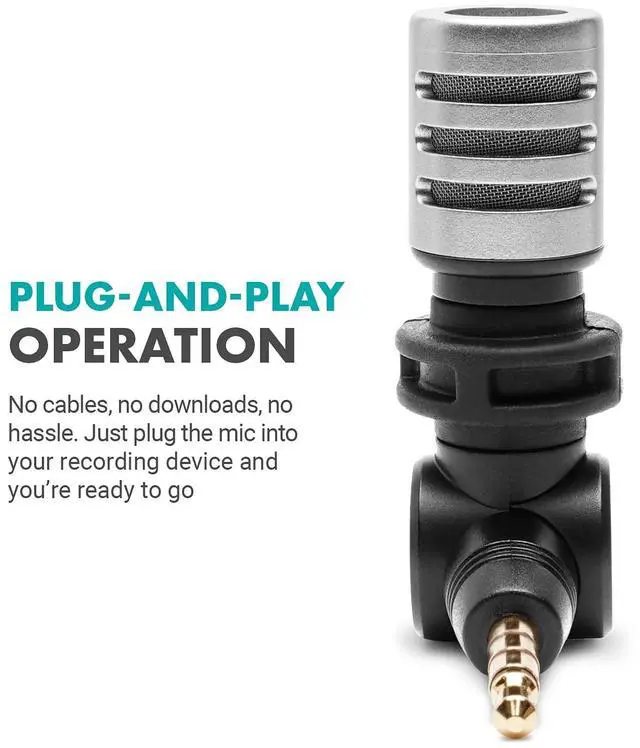 Alt view image 7 of 7 - MA5SP 3.5mm TRRS Shotgun Microphone for iPhone or Android Devices - Omnidirectional Phone Microphone with 180° Rotation - Mini Travel Smartphone Microphone for Video, Vlogging, Interview, Travel