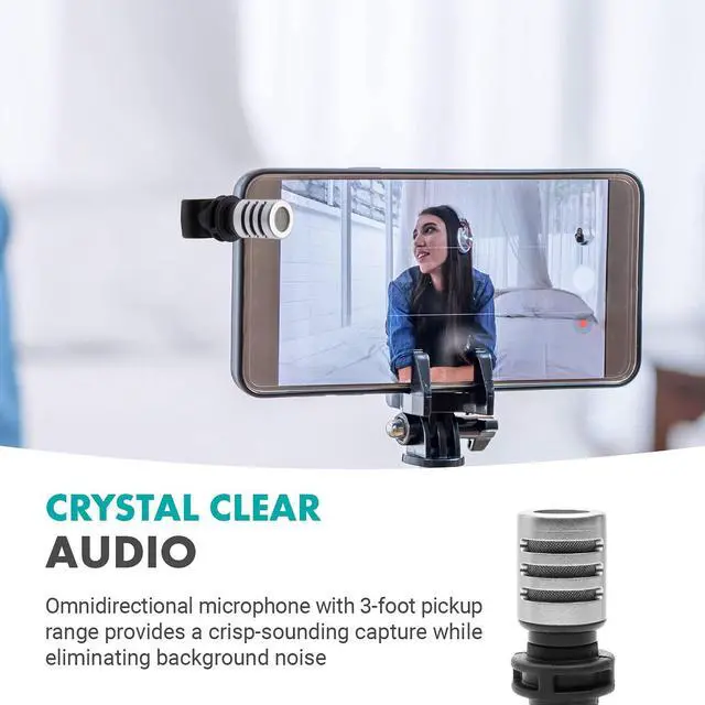 Alt view image 3 of 7 - MA5SP 3.5mm TRRS Shotgun Microphone for iPhone or Android Devices - Omnidirectional Phone Microphone with 180° Rotation - Mini Travel Smartphone Microphone for Video, Vlogging, Interview, Travel