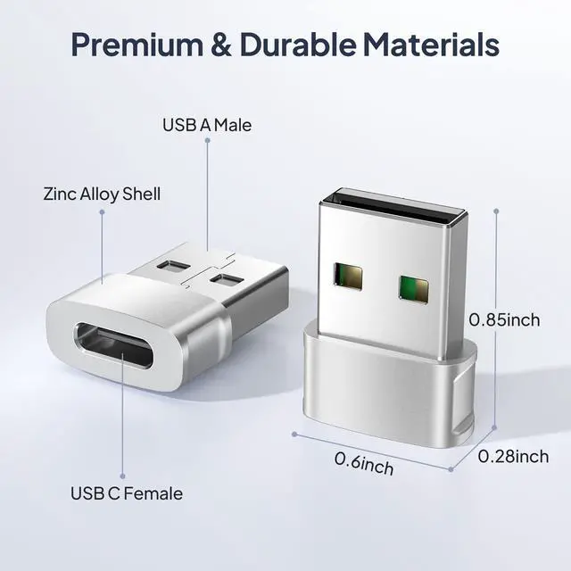 Alt view image 5 of 7 - for iPhone 17 16 Car Charger Adapter 3Pack,USB Male to USB C Female Adapter,Type C Cable Converter for Apple Air 17e 16e 15 Pro Max Plus,iWatch 11,Airpods Pro 3,iPad Mini,Samsung Galaxy S26