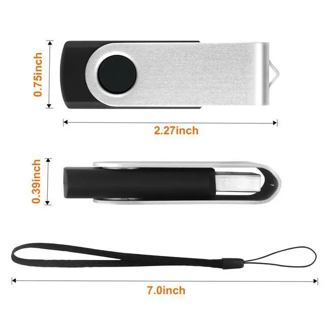 Alt view image 7 of 7 - USB 3.0 Flash Drive 64GB High Speed Storage Memory Stick Thumb Drives, Swivel Metal USB Drive Photo Stick Data Storage Backup, Portable Jump Drives Zip Pendrive for Students Teacher School Supplies