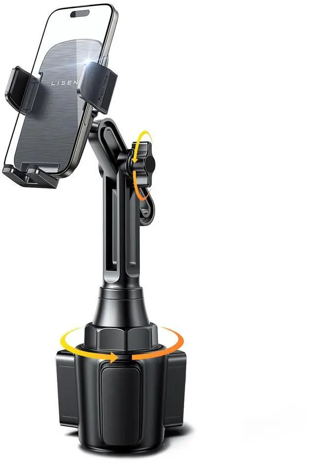 Main image of Upgraded Version Cup Holder Phone Holder 360° Adjustable Long Neck Car Phone Mount Golf Cart Phone Holder, Truck Jeep Accessories for iPhone 17 Air Pro Samsung Google and All 4-7'' Phone