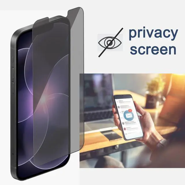 Alt view image 2 of 6 - Privacy Screen Protector iPhone 17e/16e/14/13/13 Pro, 2 Pack
