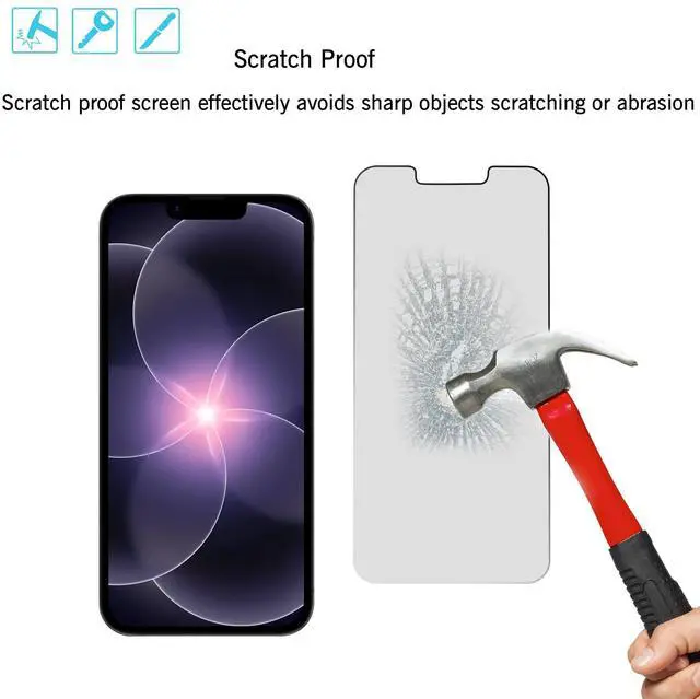 Alt view image 5 of 6 - Privacy Screen Protector iPhone 17e/16e/14/13/13 Pro, 2 Pack