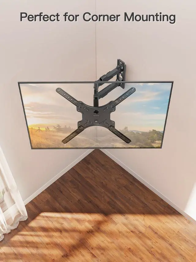 Alt view image 6 of 7 - TV Wall Mount for Most 26-60 Inch TVs, Swivel and Tilt Full Motion TV Mount with Single Stud Perfect Center Design, Wall Mount Bracket Max VESA 400x400mm, Corner Mount Holds up to 77 lbs.