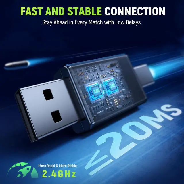 Alt view image 3 of 7 - Wireless Gaming Headset for Ps5 Ps4 PC, 2.4GHz USB & Type-C Gaming Headphones, 40Hrs & 7.1 Surround Sound Bluetooth Headphones with Noise Canceling Mic, Wireless Headset for Switch Phone