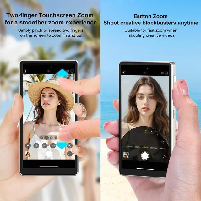 Alt view image 2 of 7 - 5" Magnetic Vlog Selfie Monitor Screen,Touchscreen and Zoom Focus,Built-in Speaker,Direct Connection,4K 30fps Wireless Monitor for TikTok,Compatible with iPhone 11-17,Samsung S23-S25(Grey)