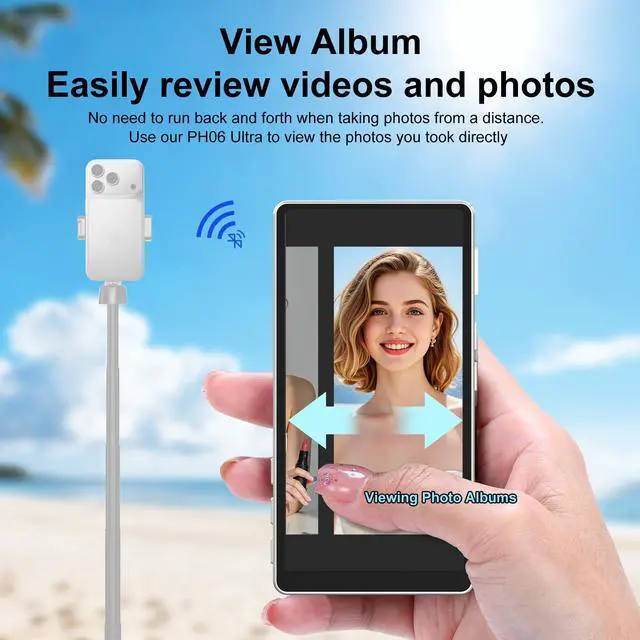 Alt view image 6 of 7 - 5" Magnetic Vlog Selfie Monitor Screen,Touchscreen and Zoom Focus,Built-in Speaker,Direct Connection,4K 30fps Wireless Monitor for TikTok,Compatible with iPhone 11-17,Samsung S23-S25(Grey)