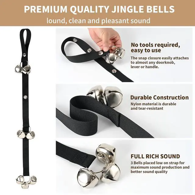 Alt view image 2 of 7 - Upgraded Puppy Bells Dog Doorbells for Door Knob/Potty Training/Go Outside-Dog Bells for Puppies Dogs Doggy Doggie Pooch Pet Cat for Dog Lovers-Premium Quality-3 Snaps for Length Adjustment
