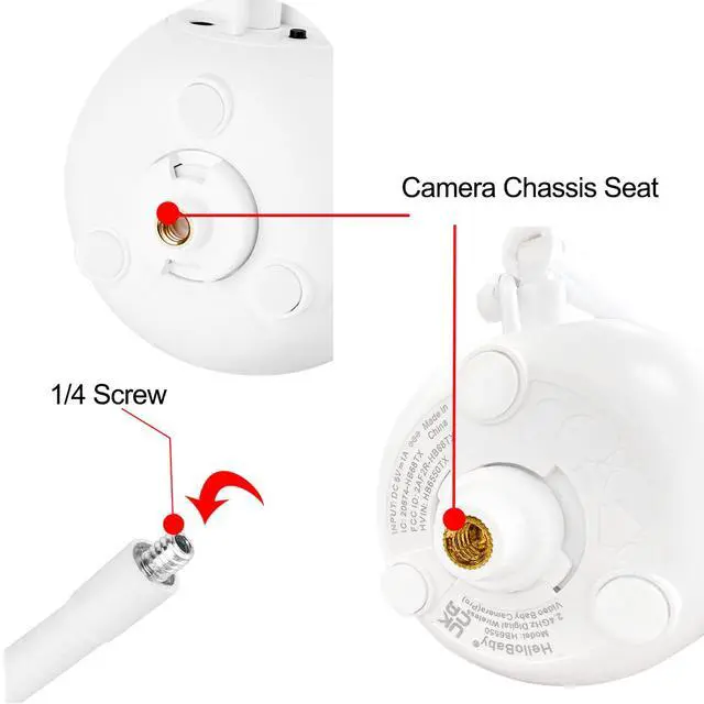 Alt view image 3 of 7 - Flexible Baby Monitor Mount Compatible with HelloBaby HB65/HB6550/HB6558/HB66/HB248,ANMEATE SM935E/SM650 Monitor,Baby Camera Mount,Baby Clip Mount Without Tools or Wall Damage