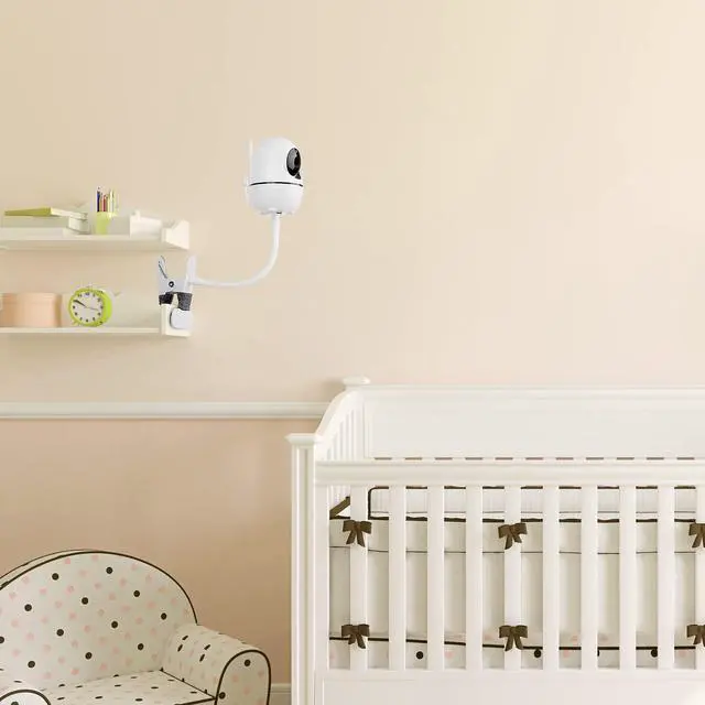 Alt view image 4 of 7 - Flexible Baby Monitor Mount Compatible with HelloBaby HB65/HB6550/HB6558/HB66/HB248,ANMEATE SM935E/SM650 Monitor,Baby Camera Mount,Baby Clip Mount Without Tools or Wall Damage