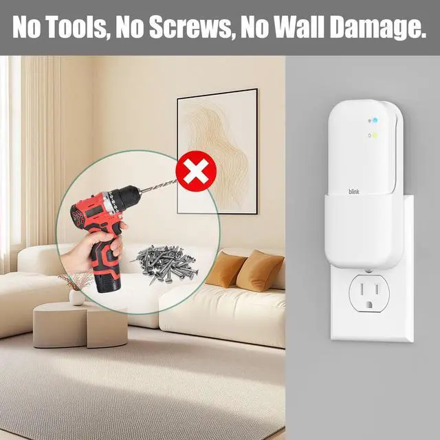 Alt view image 5 of 7 - Outlet Wall Mount for Blink Sync Module Core, 2-in-1 Charging Station(Mount & Charger) - Space-Saving Bracket for Blink Security Camera, Easy Installation & Flexible Placement