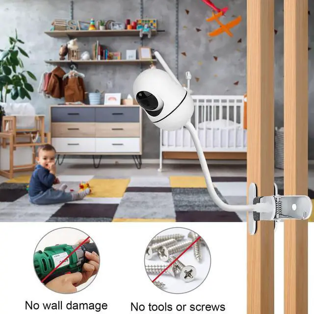 Alt view image 6 of 7 - Baby Monitor Mount Compatible with HelloBaby HB6550/HB65/HB66/HB248,ANMEATE SM935E Baby Monitor Camera 15.7 inches Flexible Clip Clamp Mount Long Gooseneck Arm, Baby Monitors Holder Without Tools
