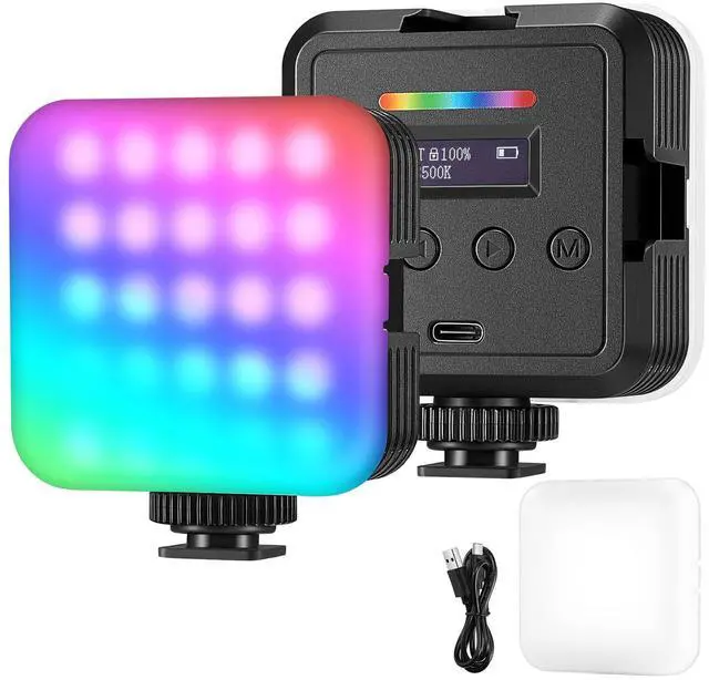 Main image of Magnetic RGB Camera Light, 360° Full Color RGB61 Small LED Panel Video Light with 3 Cold Shoe Mounts/CRI 97+/20 Scene Modes/2500K-8500K/2000mAh Portable Recording Photography Selfie Lighting