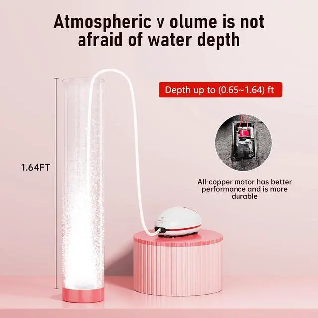 Alt view image 5 of 6 - 1w Ultra Quiet Aquarium Air Pump, Aquarium Aerator Adjustable Airflow, Single Hole Suitable for 20 to 40 GPH Fish Tank