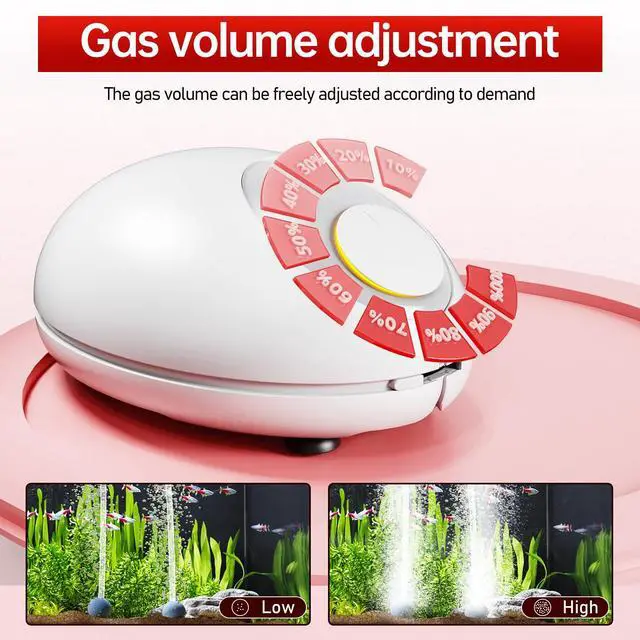 Alt view image 4 of 6 - 1w Ultra Quiet Aquarium Air Pump, Aquarium Aerator Adjustable Airflow, Single Hole Suitable for 20 to 40 GPH Fish Tank