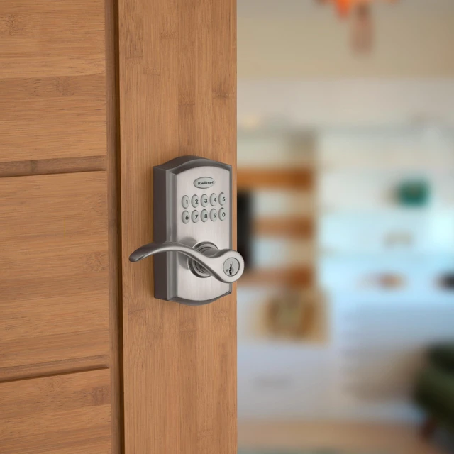 Alt view image 2 of 7 - 955PML-15S Pembroke Lever Commercial Grade Electronic Smartcode Lever Lock with SmartKey Satin Nickel Finish