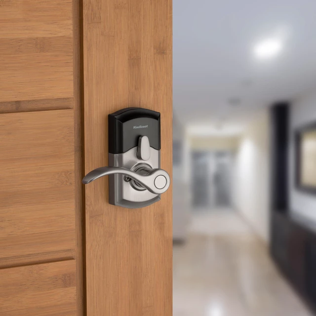 Alt view image 3 of 7 - 955PML-15S Pembroke Lever Commercial Grade Electronic Smartcode Lever Lock with SmartKey Satin Nickel Finish