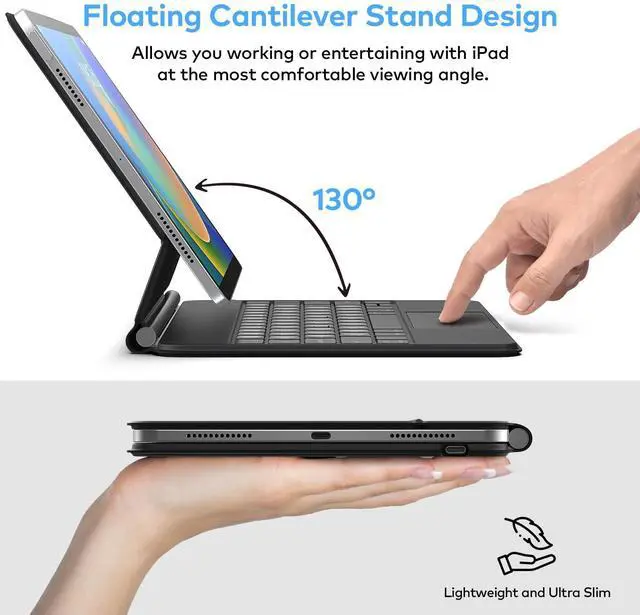 Alt view image 3 of 7 - Keyboard Case for iPad 10th Generation 2022 & 11th (A16, 2025) Magic-Style Keyboard with Multi-Touch Trackpad Floating Cantilever Stand Magnetic Case for iPad 10.9 inch 10th / 11th Gen.