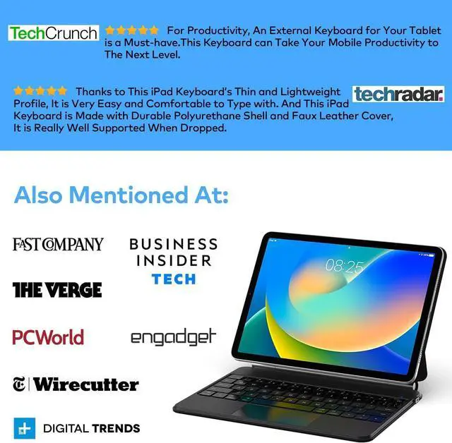 Alt view image 5 of 7 - Keyboard Case for iPad 10th Generation 2022 & 11th (A16, 2025) Magic-Style Keyboard with Multi-Touch Trackpad Floating Cantilever Stand Magnetic Case for iPad 10.9 inch 10th / 11th Gen.