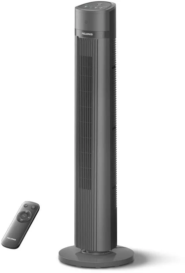 Main image of 40-inch Bladeless Tower Fan for Bedroom, Standing Fan with Remote Control, 26ft/s, 90° Oscillation, 3 Speed Settings, 27 dB, 3 Modes, 15-Hour Timer, LED Display, Fan that Blows Cold Air, Black