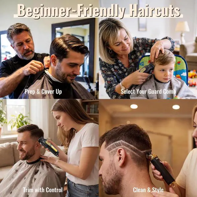 Alt view image 4 of 7 - Cordless Hair Clippers for Men, Barber Clippers and Trimmers Set