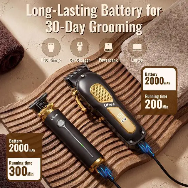 Alt view image 6 of 7 - Cordless Hair Clippers for Men, Barber Clippers and Trimmers Set