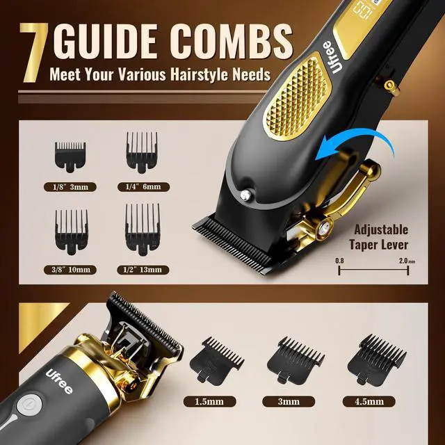 Alt view image 7 of 7 - Cordless Hair Clippers for Men, Barber Clippers and Trimmers Set