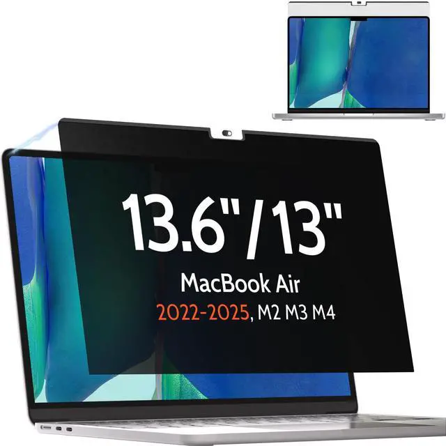 Main image of Magnetic Privacy Screen for MacBook Air 13.6 & 13 Inch 2022-2026 (M2, M3, M4, M5), Matte Removable Anti Glare Blue Light Filter