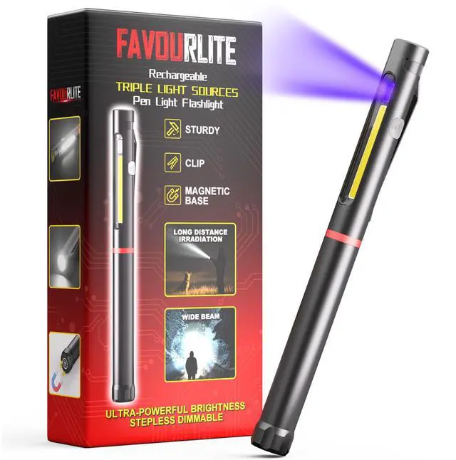 Main image of Pen Light Flashlight, 800 Lumens LED Pen Flashlights Rechargeable 6 Modes COB Magnetic Flashlight with Clip Bright Pocket Flashlights Work Light Portable Waterproof Durable Penlight (1, 7.08in)