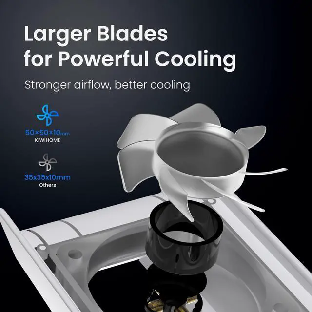 Alt view image 3 of 7 - Cooling Fan for PS5 Accessories, Upgraded Quiet Cooler Fan with Auto Speed, Controller USB3.0 Port & LED for PS5 2020 Only, Not for PlayStation 5 Slim/Pro, White