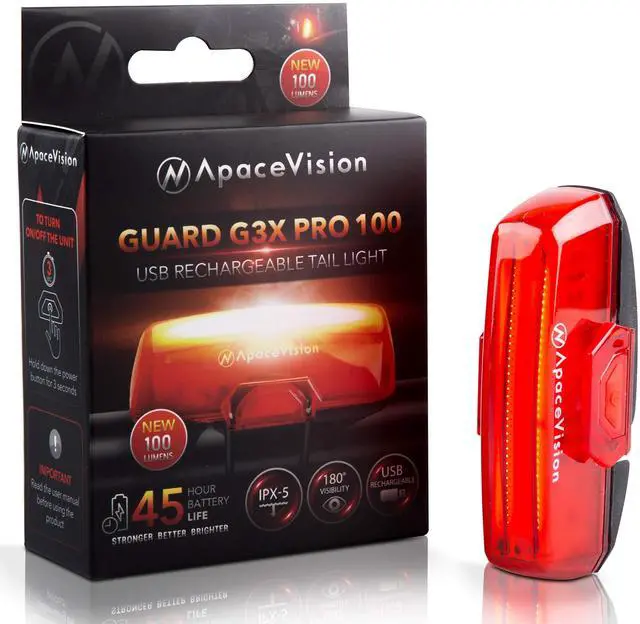 Alt view image 2 of 7 - Bike Tail Light USB Rechargeable - Super Bright 100 Lumens LED Bicycle Rear Light Easily Clips on as a Red MTB Taillight for Optimum Cycling Safety