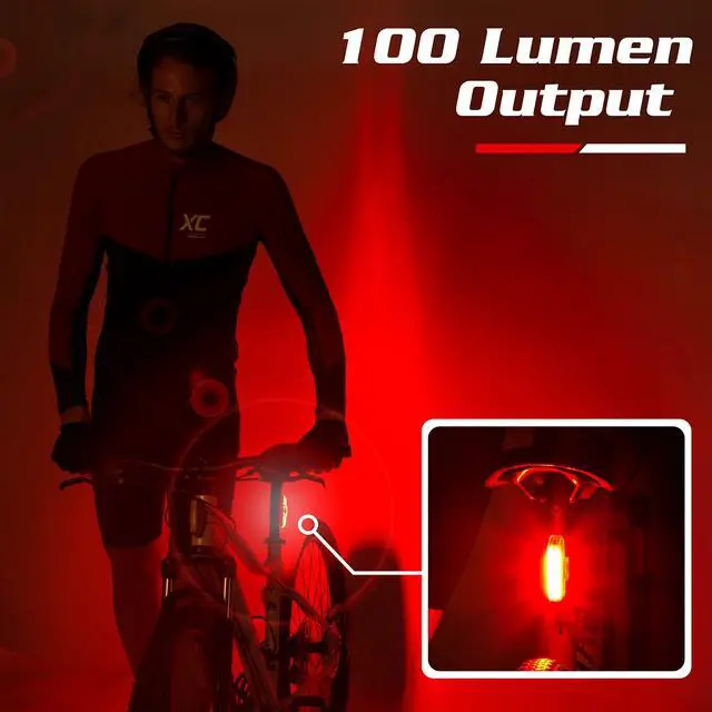 Alt view image 4 of 7 - Bike Tail Light USB Rechargeable - Super Bright 100 Lumens LED Bicycle Rear Light Easily Clips on as a Red MTB Taillight for Optimum Cycling Safety