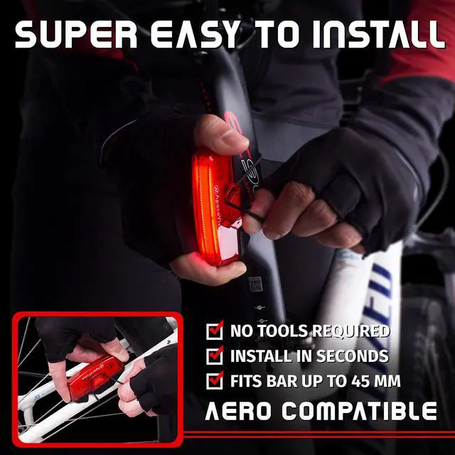 Alt view image 5 of 7 - Bike Tail Light USB Rechargeable - Super Bright 100 Lumens LED Bicycle Rear Light Easily Clips on as a Red MTB Taillight for Optimum Cycling Safety